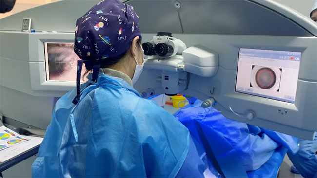 What is the experience of a doctor's husband coming to the hospital to get their glasses removed? I get to remove my glasses first, being close to the eye doctor.